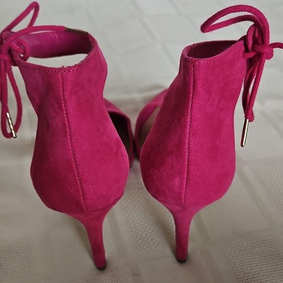Elegant Pink Suede Women's Heels - Picture 8 of 16